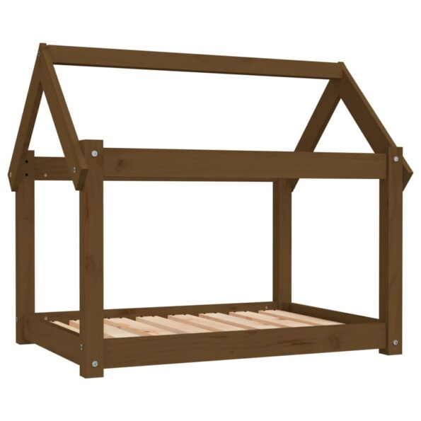 vidaXL Posteľ pre psa medová 81x60x70 cm borovicový masív – Obrázok 2