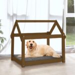 vidaXL Posteľ pre psa medová 81x60x70 cm borovicový masív – Obrázok 3