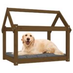 vidaXL Posteľ pre psa medová 81x60x70 cm borovicový masív – Obrázok 4