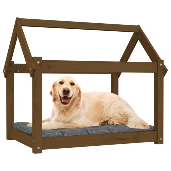 vidaXL Posteľ pre psa medová 81x60x70 cm borovicový masív – Obrázok 4