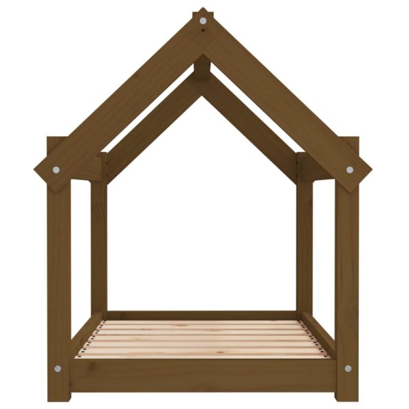 vidaXL Posteľ pre psa medová 81x60x70 cm borovicový masív – Obrázok 6