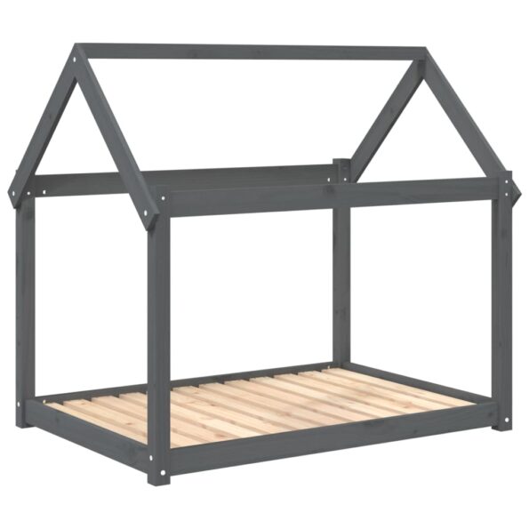 vidaXL Posteľ pre psa sivá 111x80x100 cm borovicový masív – Obrázok 2
