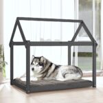vidaXL Posteľ pre psa sivá 111x80x100 cm borovicový masív – Obrázok 3
