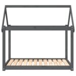 vidaXL Posteľ pre psa sivá 111x80x100 cm borovicový masív – Obrázok 5