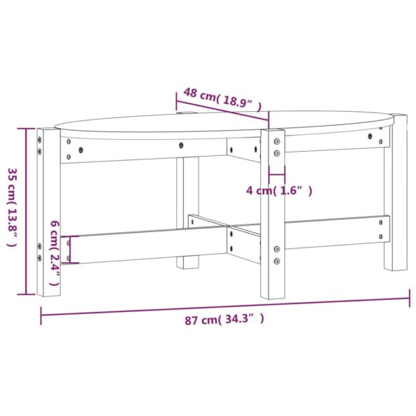 vidaXL Konferenčný stolík 87x48x35 cm borovicový masív – Obrázok 8