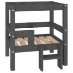 vidaXL Posteľ pre psa sivý 55,5x53,5x60 cm borovicový masív – Obrázok 2