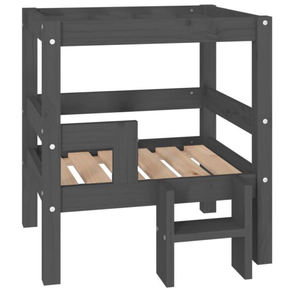 vidaXL Posteľ pre psa sivý 55,5x53,5x60 cm borovicový masív – Obrázok 2