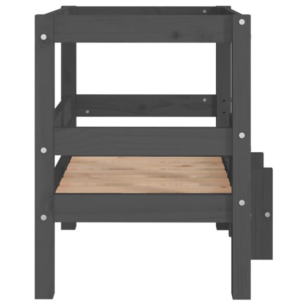 vidaXL Posteľ pre psa sivý 55,5x53,5x60 cm borovicový masív – Obrázok 6
