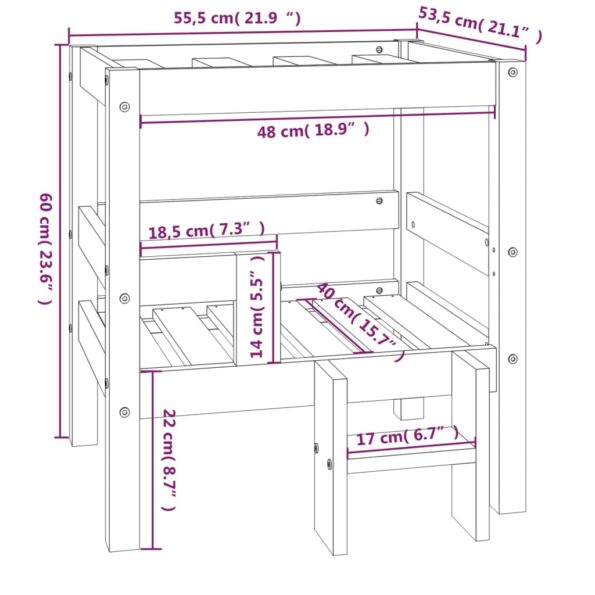 vidaXL Posteľ pre psa sivý 55,5x53,5x60 cm borovicový masív – Obrázok 8