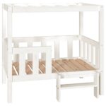 vidaXL Posteľ pre psa biela 95,5x73,5x90 cm borovicový masív – Obrázok 2