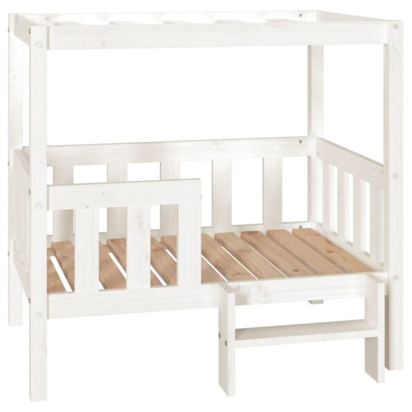 vidaXL Posteľ pre psa biela 95,5x73,5x90 cm borovicový masív – Obrázok 2