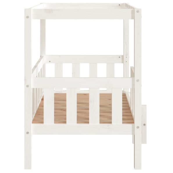 vidaXL Posteľ pre psa biela 95,5x73,5x90 cm borovicový masív – Obrázok 6