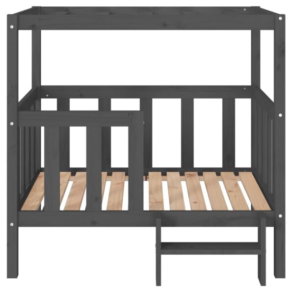 vidaXL Posteľ pre psa sivá 105,5x83,5x100 cm borovicový masív – Obrázok 5