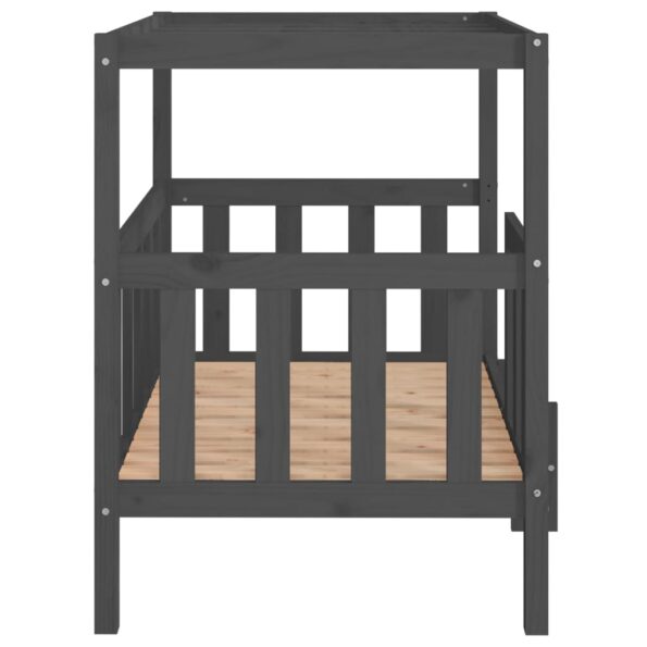 vidaXL Posteľ pre psa sivá 105,5x83,5x100 cm borovicový masív – Obrázok 6