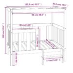 vidaXL Posteľ pre psa sivá 105,5x83,5x100 cm borovicový masív – Obrázok 8