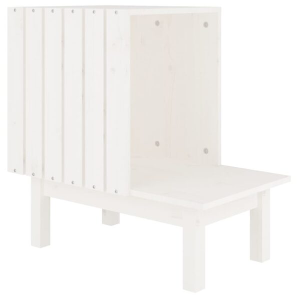 vidaXL Mačací domček biely 60x36x60 cm borovicový masív – Obrázok 2