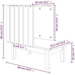 vidaXL Mačací domček biely 60x36x60 cm borovicový masív – Obrázok 8
