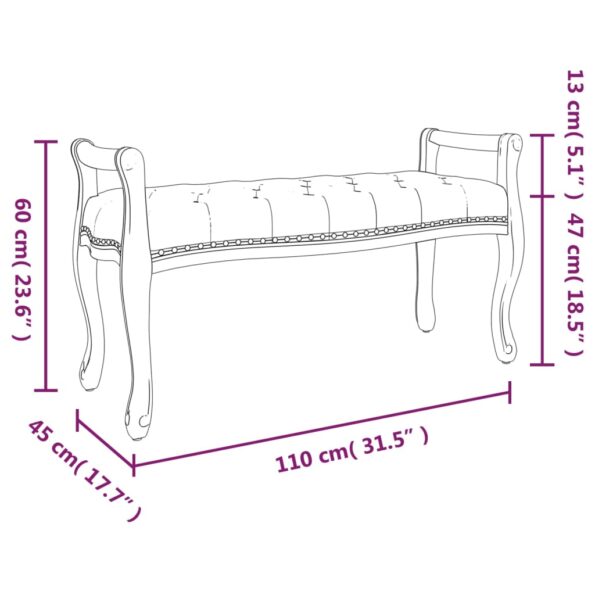 vidaXL Lavička tmavosivá 110x45x60 cm látka – Obrázok 7