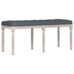 vidaXL Lavička tmavosivá 110x40x49 cm zamat – Obrázok 2