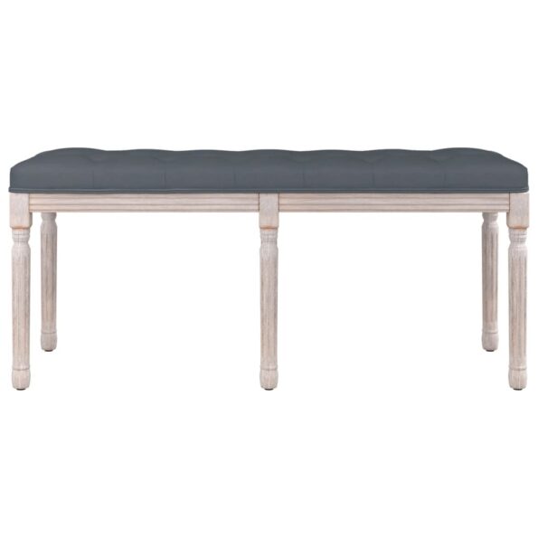 vidaXL Lavička tmavosivá 110x40x49 cm zamat – Obrázok 3