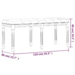 vidaXL Lavička tmavosivá 110x40x49 cm zamat – Obrázok 7