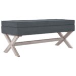 vidaXL Úložná taburetka tmavošedá 110x45x49 cm zamat – Obrázok 2