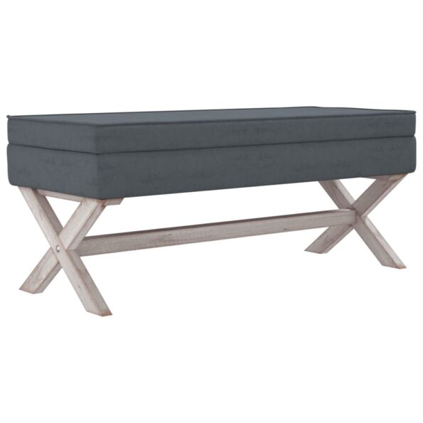 vidaXL Úložná taburetka tmavošedá 110x45x49 cm zamat – Obrázok 2