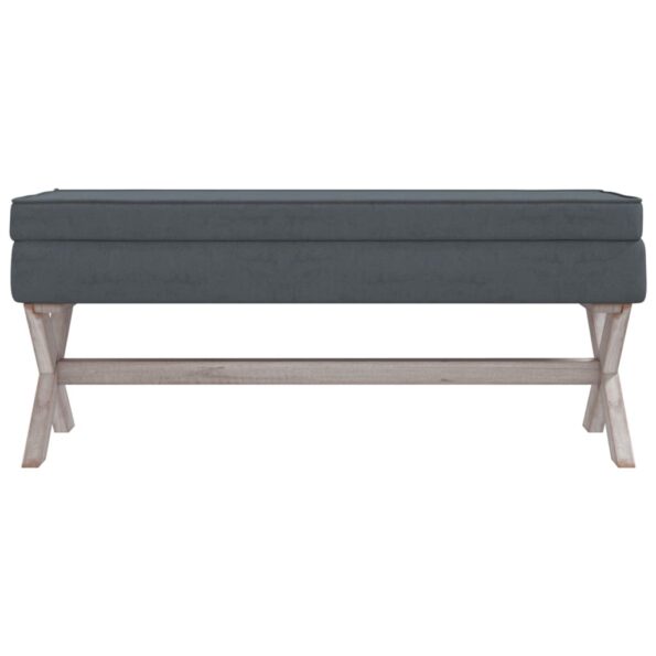 vidaXL Úložná taburetka tmavošedá 110x45x49 cm zamat – Obrázok 3