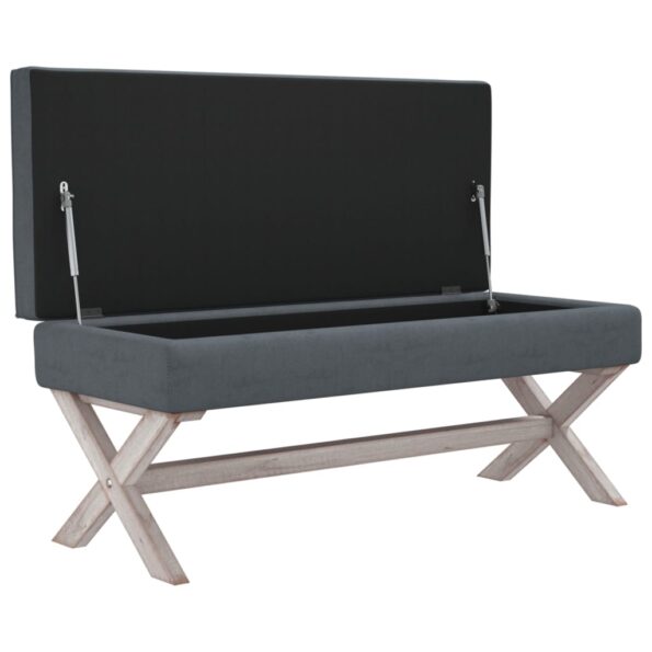 vidaXL Úložná taburetka tmavošedá 110x45x49 cm zamat – Obrázok 4