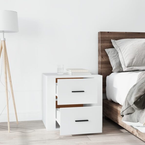 vidaXL Nočný stolík biely 50x39x47 cm – Obrázok 3