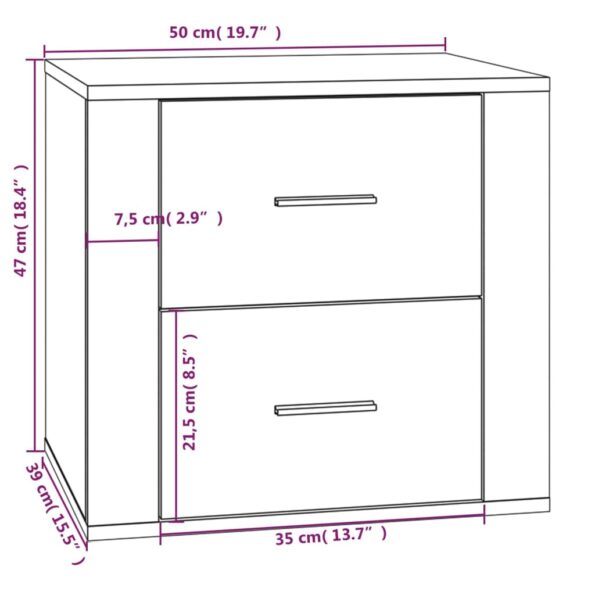 vidaXL Nočný stolík biely 50x39x47 cm – Obrázok 10
