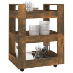 vidaXL Kuchynský vozík dymový dub 60x45x80 cm spracované drevo – Obrázok 4