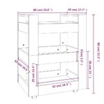 vidaXL Kuchynský vozík dymový dub 60x45x80 cm spracované drevo – Obrázok 8