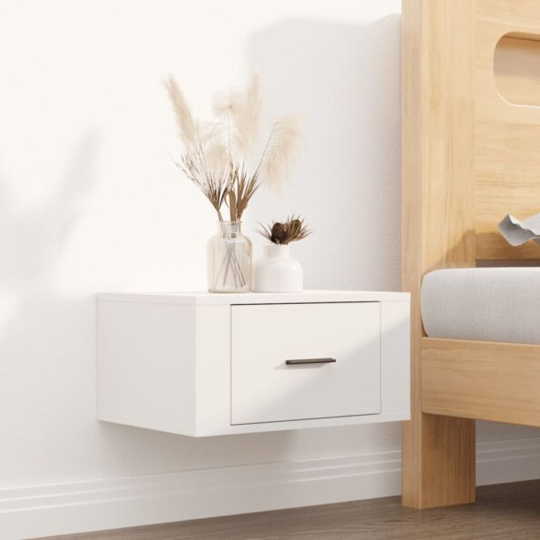 vidaXL Nástenné nočné stolíky 2 ks biele 50x36x25 cm – Obrázok 3