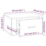 vidaXL Nástenné nočné stolíky 2 ks biele 50x36x25 cm – Obrázok 11
