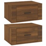 vidaXL Nástenné nočné stolíky 2 ks hnedý dub 50x36x25 cm – Obrázok 2