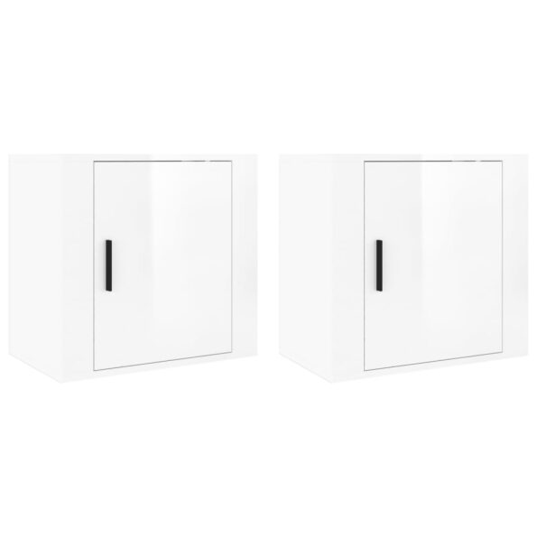 vidaXL Nástenné nočné stolíky 2 ks lesklé biele 50x30x47 cm – Obrázok 2
