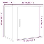 vidaXL Nástenný nočný stolík dymový dub 50x30x47 cm – Obrázok 11