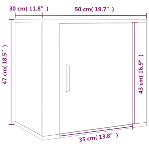 vidaXL Nástenný nočný stolík dymový dub 50x30x47 cm – Obrázok 11