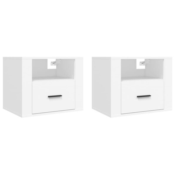 vidaXL Nástenné nočné stolíky 2 ks biele 50x36x40 cm – Obrázok 2