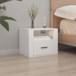 vidaXL Nástenné nočné stolíky 2 ks biele 50x36x40 cm – Obrázok 3