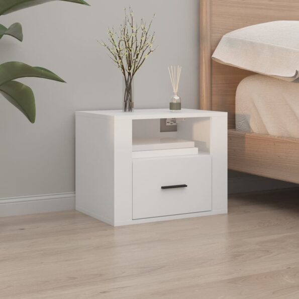 vidaXL Nástenné nočné stolíky 2 ks biele 50x36x40 cm – Obrázok 3
