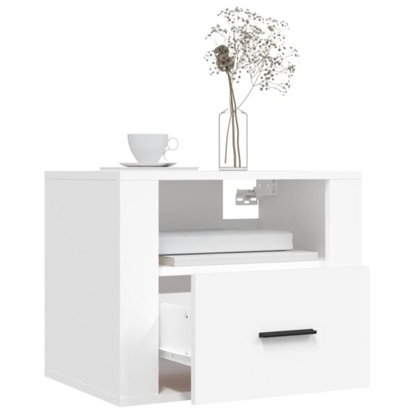vidaXL Nástenné nočné stolíky 2 ks biele 50x36x40 cm – Obrázok 4