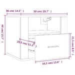 vidaXL Nástenné nočné stolíky 2 ks čierne 50x36x40 cm – Obrázok 11