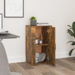 vidaXL Komoda dymový dub 40x33x70 cm spracované drevo – Obrázok 7