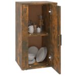 vidaXL Komoda dymový dub 40x33x70 cm spracované drevo – Obrázok 8