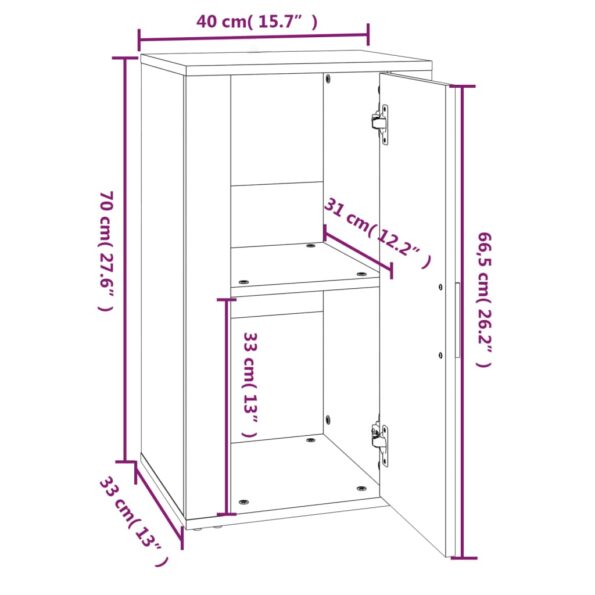 vidaXL Komoda dymový dub 40x33x70 cm spracované drevo – Obrázok 10