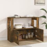 vidaXL Komoda dymový dub 80x30x60 cm spracované drevo – Obrázok 3