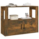 vidaXL Komoda dymový dub 80x30x60 cm spracované drevo – Obrázok 4