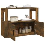 vidaXL Komoda dymový dub 80x30x60 cm spracované drevo – Obrázok 5